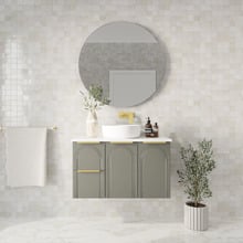 Arco 900mm Wall Hung Single Vanity with Solid Surface Countertop